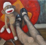 Self Portrait with Sock Monkey. SOLD